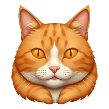 Orange Tabby Cat squinted half closed eyes sticker