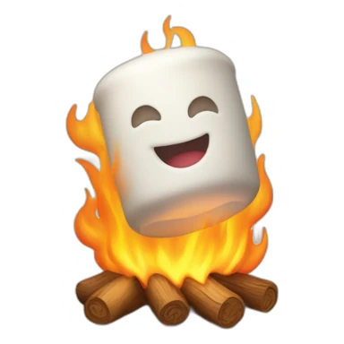 marshmallow roasted on fire sticker