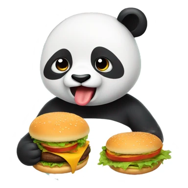 Panda eating a burger sticker