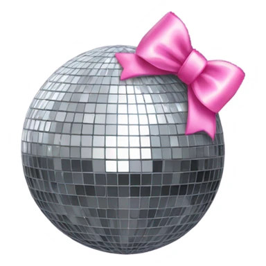 Disco ball with pink bow sticker
