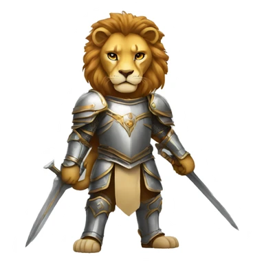 lion paladin ready for battle sticker