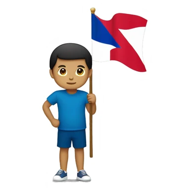 a filipino raising the philippine flag sticker