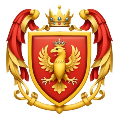 Yellow and red coat of arms sticker