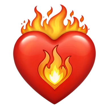 heart with flames sticker