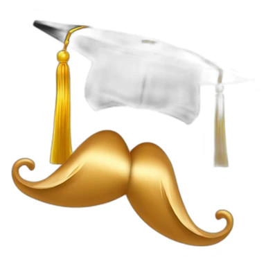 tan guy mustache with graduation cap with gold tassel sticker