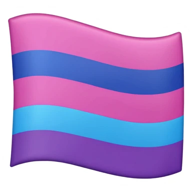 I want a flag, I want the first stripe at the very top of the flag to be pink 🩷. The middle stripe will be the color purple 💜. And finally the bottom stripe will be the color blue 💙. Only those three colors in that exact order. Make the colors more vibrant sticker