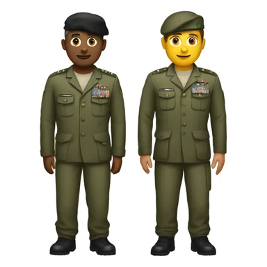 4 army people standing next to eachother sticker