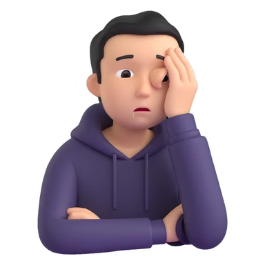 Sad person with a downcast expression sticker