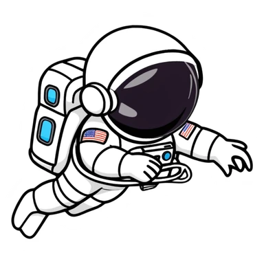 astronaut in white spacesuit spacewalking over a field sticker