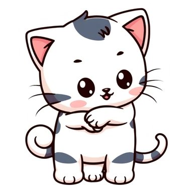 Kitten kissing another kitten in matching outfits sticker