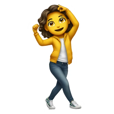 A young emoji girl dabbing sticker