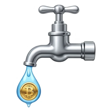 hazme una canilla y que las gotas de agua sean bitcoins sticker