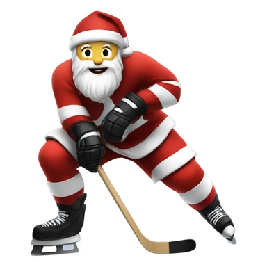 White Santa playing hockey sticker