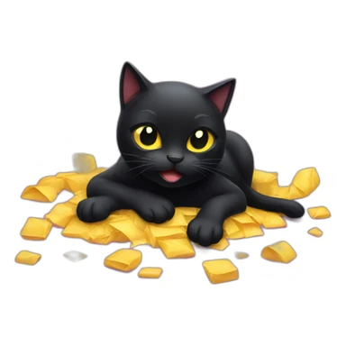 black cat party hard sticker