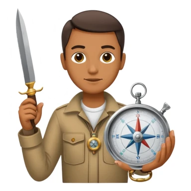 Magalhães with compas and knife sticker