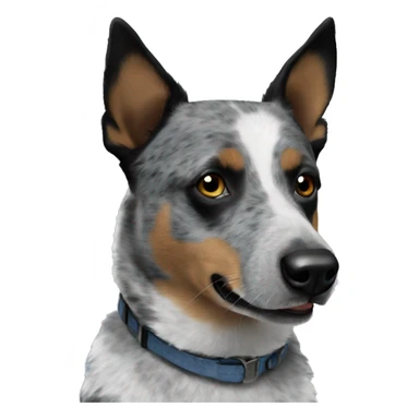 Blue heeler with mostly black face  sticker