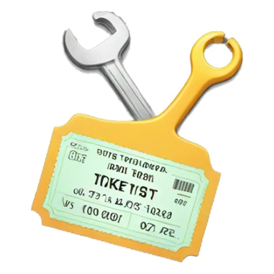 Ticket with a wrench sticker