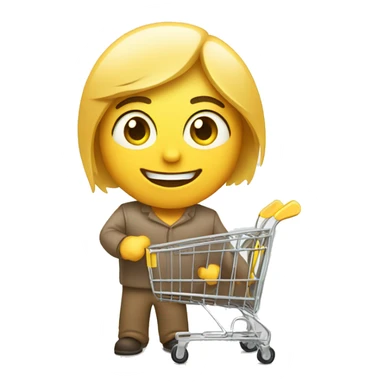 A customer with 2 shopping carts winking sticker