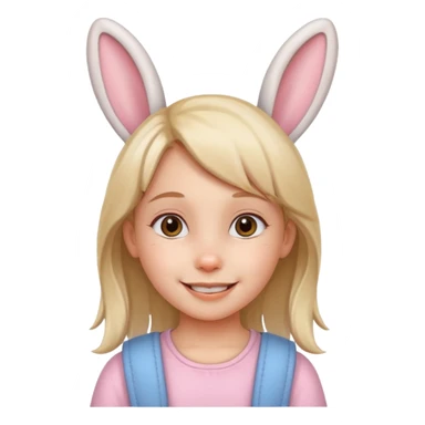 kid girl with bunny ears sticker