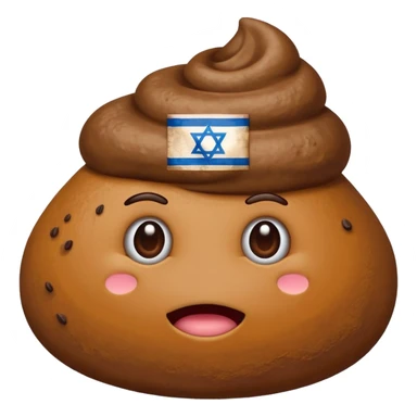 Israel flag centar in poop emoji sticker