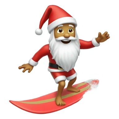 Santa on a surfboard surfing sticker
