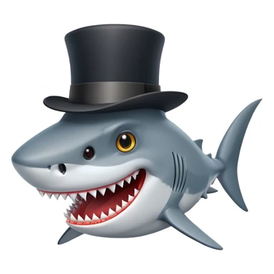 shark with a black top hat sticker