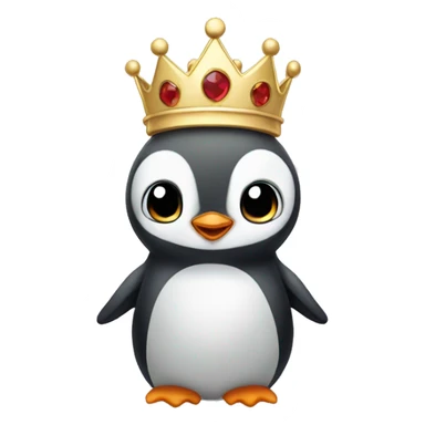 skinny baby Penguin with crown sticker