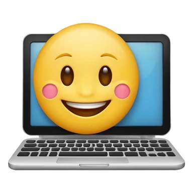funny emoji with computer sticker