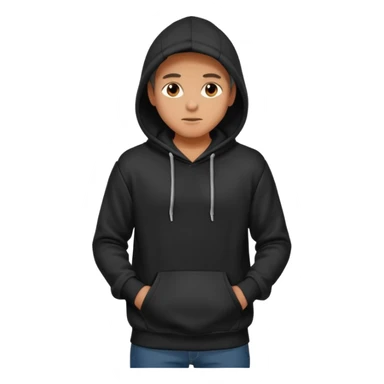 fullbody Mysterious man in black hoodie, hands in pockets sticker