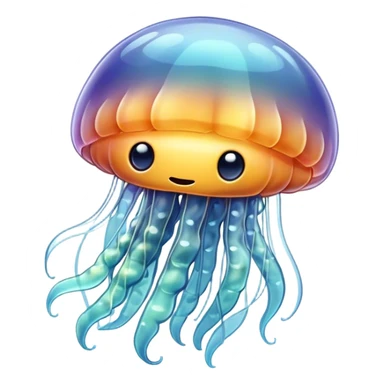 a jellyfish made of glass sticker