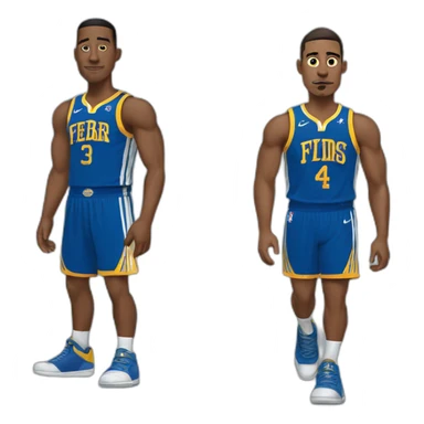 finias and ferb wearing a golden state jersey sticker