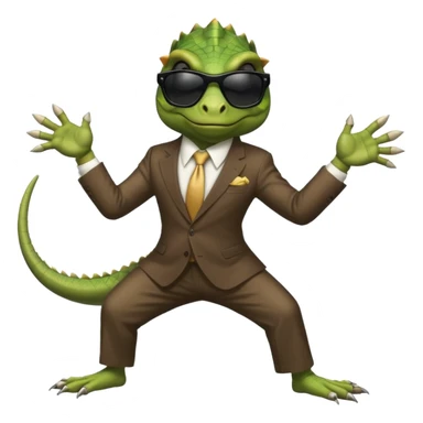 capitalist iguana banker godfather with black sunglasses breakdance sticker