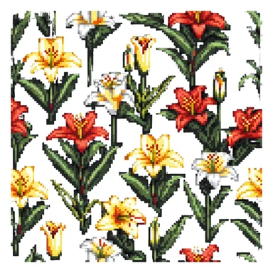 red and yellow lily flower sticker