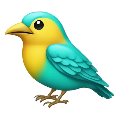 turquoise bird with yellow head sticker