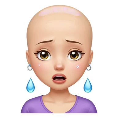 a pretty bratz fair bald girl crying  sticker