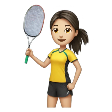 Badminton girl sticker