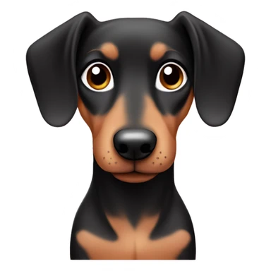 Cute Dashund dog Black and Tan against pink sticker