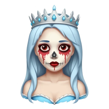 An attractive Alaskan princess, full body, facing to the right. In the style of your bleeding skull art. Full body facing in the right side of the screen sticker