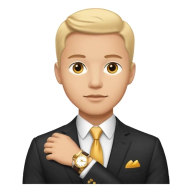 Man Old money style face sticker