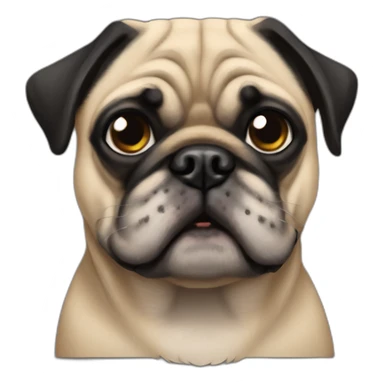 perro pug negro macho sticker