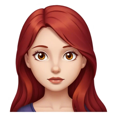 Girl with Long dark red hair and brown eyes sticker
