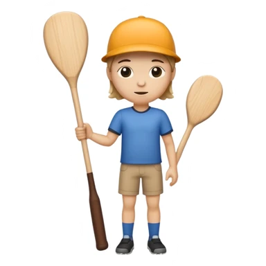make a stick with legs and arms and a cute face with holding a wooden bat sticker
