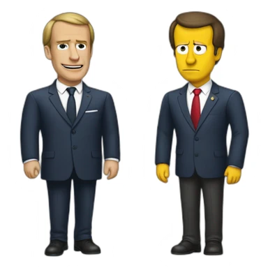 Homère simpsonne et Macron sticker