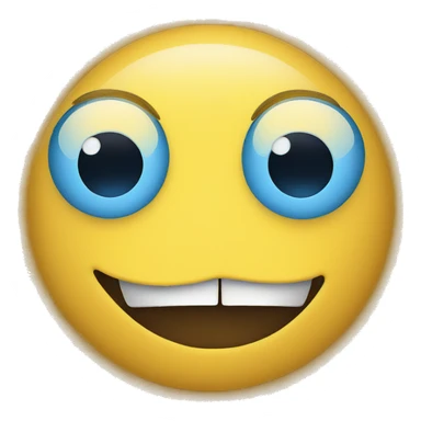 yellow circle with a mouth and blue hearts as eyes sticker