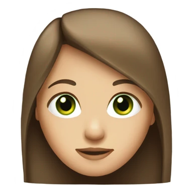 Girl with brown long straight hair and green eyes  sticker