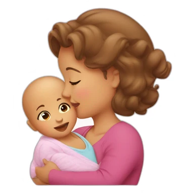 baby kissing mommy sticker