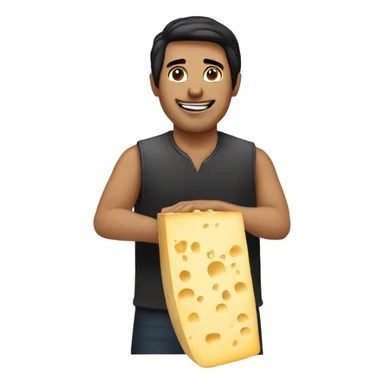 a man that cuts cheese and has shiort, black straight hair sticker