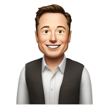 Elon musk is smiling  sticker