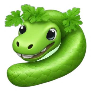 Snake with cilantro around neck sticker