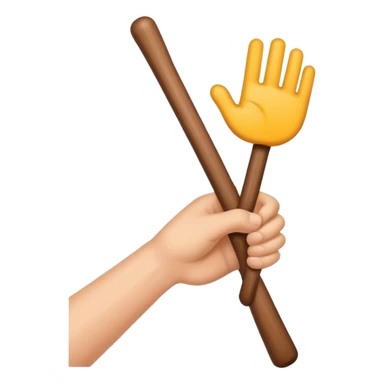 Hand holding Woodstick sticker